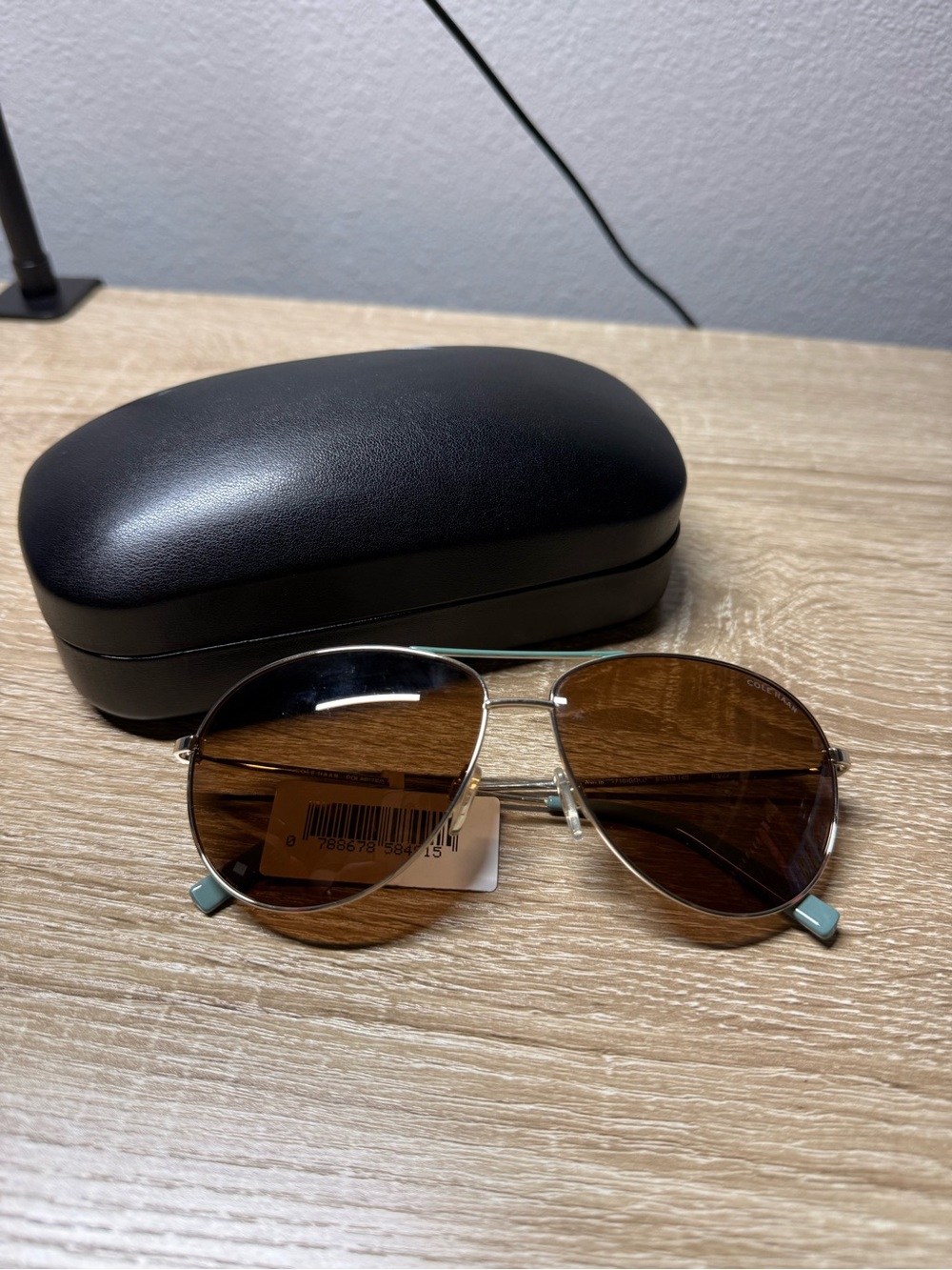 Cole Haan Aviator Sunglasses in Gold with Brown Lenses